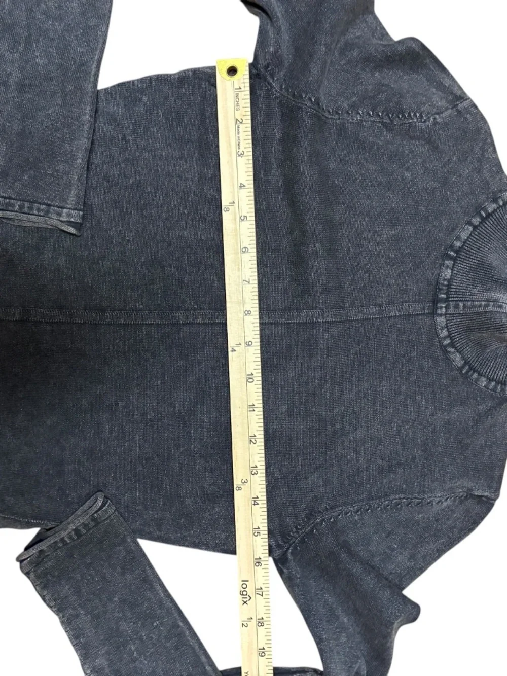 ZARA Ribbed mock Neck Long Sleeve shirt Hook & Eye Closure Gray Size Medium